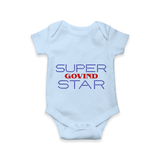 Super Star Graphic Print Baby Romper - BABY BLUE - New Born (Chest 14")
