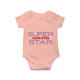 Super Star Graphic Print Baby Romper - PEACH - New Born (Chest 14")