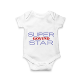 Super Star Graphic Print Baby Romper - WHITE - New Born (Chest 14")