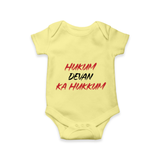 Hukum Quote Print Baby Romper - PASTEL YELLOW - New Born (Chest 14")