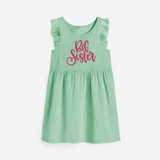 Big Sister Frock | Custom Frock for the Big Sister - MINT GREEN - 1 - 2 Years Old (Chest 22" , Full Length 22")
