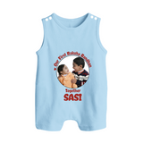 First Raksha Bandhan Infant Button Romper - BABY BLUE - New Born (Chest 18")