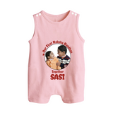 First Raksha Bandhan Infant Button Romper - BABY PINK - New Born (Chest 18")