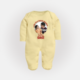 First Raksha Bandhan Infant Fullbody Suit - PASTEL YELLOW - New Born (Chest 7.5")