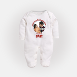 First Raksha Bandhan Infant Fullbody Suit - WHITE - New Born (Chest 7.5")