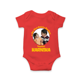 First Raksha Bandhan Infant Romper - RED - New Born (Chest 14")