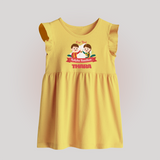 Baby’s First Rakhi Celebration Baby Frock - PASTEL YELLOW - 0 - 3 Months Old (Chest 17")
