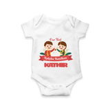 Baby’s First Rakhi Celebration Romper - WHITE - New Born (Chest 14")