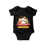 Baby’s First Rakhi Celebration Romper - BLACK - New Born (Chest 14")