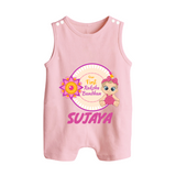 Infant First Raksha Bandhan Button Romper - BABY PINK - New Born (Chest 18")