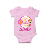 Infant First Raksha Bandhan Romper - BABY PINK - New Born (Chest 14")