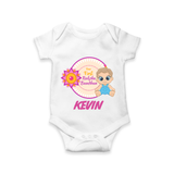 First Raksha Bandhan Baby Romper - WHITE - New Born (Chest 14")