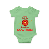 Baby Girl First Rakhi Romper - GREEN - New Born (Chest 14")