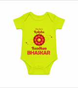 Baby Girl First Rakhi Romper - LIME GREEN - New Born (Chest 14")