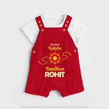 Baby Girl First Rakhi Dungaree - RED - 0 - 5 Months Old (Chest 18")