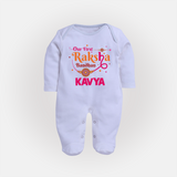 Baby First Rakhi Fullbody Suit - BABY BLUE - New Born (Chest 7.5")