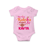 Baby First Rakhi Romper - BABY PINK - New Born (Chest 14")