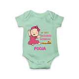 Baby Girl First Raksha Bandhan Rompe - MINT GREEN - New Born (Chest 14")