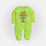 Infant First Rakhi Fullbody Suit - LIME GREEN - New Born (Chest 7.5")