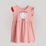My First Bhai Dooj Baby Baby Frock - BABY PINK - 0 - 3 Months Old (Chest 17")