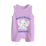 My First Bhai Dooj Baby Button Romper - LILAC - New Born (Chest 18")