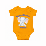 My First Bhai Dooj Baby Romper - CHROME YELLOW - New Born (Chest 14")