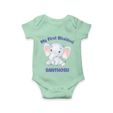 My First Bhai Dooj Baby Romper - MINT GREEN - New Born (Chest 14")