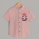 Happy Rakhi Shirt | Celebrate with Custom Babywear - PEACH - 0 - 6 Months Old (Chest 23")