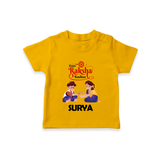 Happy Rakhi T-Shirt | Celebrate with Custom Babywear - CHROME YELLOW - 0-5 Months Old (Chest 17")