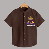 Happy Rakhi Shirt | Celebrate with Custom Babywear - CHOCOLATE BROWN - 0 - 6 Months Old (Chest 23")