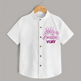 Newborn Shirt | Celebrate Raksha Bandhan with Happy Rakhi Print - WHITE - 0 - 6 Months Old (Chest 23")