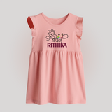 Happy Raksha Bandhan Baby Frock | Adorable Print for Babies - BABY PINK - 0 - 3 Months Old (Chest 17")