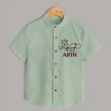 Happy Raksha Bandhan Shirt | Adorable Print for Babies - MINT GREEN - 0 - 6 Months Old (Chest 23")