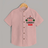 Baby Shirt for Raksha Bandhan | Happy Rakhi Theme Wear - PEACH - 0 - 6 Months Old (Chest 23")