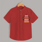 Baby Shirt for Raksha Bandhan | Happy Rakhi Theme Wear - RED - 0 - 6 Months Old (Chest 23")