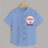Rakhi Special Shirt | Happy Rakhi Design for Babies - SKY BLUE - 0 - 6 Months Old (Chest 23")