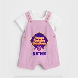 Happy Rakhi Outfit | Gentle Dungaree Set for Baby Celebrations - BABY PINK - 0 - 5 Months Old (Chest 18")
