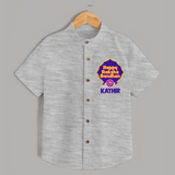 Happy Rakhi Outfit | Gentle Shirt for Baby Celebrations - GREY - 0 - 6 Months Old (Chest 23")
