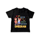 Baby Brother and Sister T-Shirt | Perfect for Gifting - BLACK - 0-5 Months Old (Chest 17")