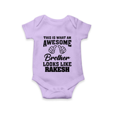 Cute Sibling Outfit for Kids | Brother and Sister Cotton Romper/Onesie - LILAC - New Born (Chest 14")