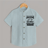 Cute Sibling Outfit for Kids | Brother and Sister Cotton Shirt - ARCTIC BLUE - 0 - 6 Months Old (Chest 23")