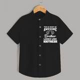 Cute Sibling Outfit for Kids | Brother and Sister Cotton Shirt - BLACK - 0 - 6 Months Old (Chest 23")