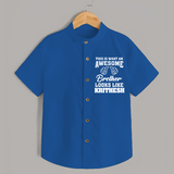 Cute Sibling Outfit for Kids | Brother and Sister Cotton Shirt - COBALT BLUE - 0 - 6 Months Old (Chest 23")