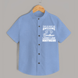 Cute Sibling Outfit for Kids | Brother and Sister Cotton Shirt - SKY BLUE - 0 - 6 Months Old (Chest 23")