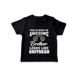 Cute Sibling Outfit for Kids | Brother and Sister Cotton T-Shirt - BLACK - 0-5 Months Old (Chest 17")