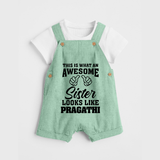 Brother and Sister Dungaree Set | Soft Cotton Outfits for Siblings - MINT GREEN - 0 - 5 Months Old (Chest 18")