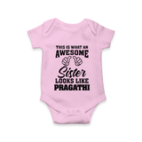 Brother and Sister Romper/Onesie | Soft Cotton Outfits for Siblings - BABY PINK - New Born (Chest 14")