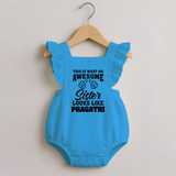 Brother and Sister Romper Frock | Soft Cotton Outfits for Siblings - SKY BLUE - 0 - 3 Months Old (Chest 19")