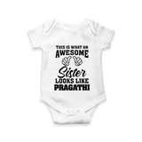 Brother and Sister Romper/Onesie | Soft Cotton Outfits for Siblings - WHITE - New Born (Chest 14")