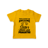 Brother and Sister T-Shirt | Soft Cotton Outfits for Siblings - CHROME YELLOW - 0-5 Months Old (Chest 17")